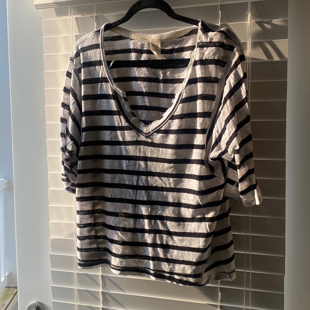 Free people black and white striped shirt